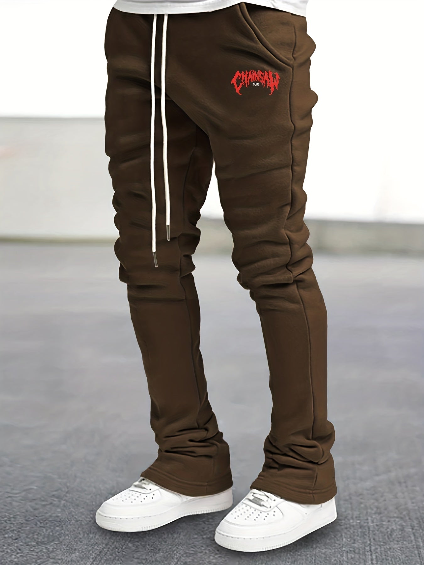 Men's Patterned Flare Drawstring Pants