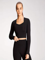 Backless Long Sleeve Slim Fit Sports Top Women's Activewear