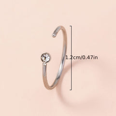 Zircon Nose Ring Stainless Steel Cartilage Body Piercing Jewelry