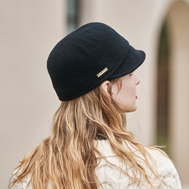 Wool Solid Baseball Cap Women's Winter Warm Hat Valentines
