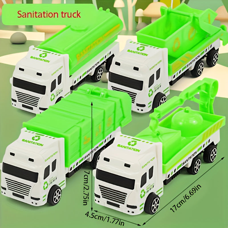 Large Pull Back Sanitation Car Model Toy