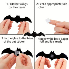 12pcs Halloween Bat Spider 3D Stickers for Party Decoration
