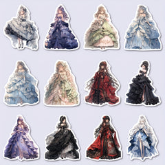 48pcs Girls Formal Dress Stickers Pack Kids Laptop Luggage Notebook Decoration