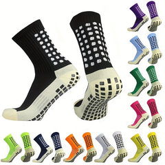 Men's Short Crew Socks Anti Slip Sweat Shock Absorbing Athletic Socks Sports