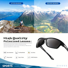 Men's Polarized Sports Sunglasses UV400 Protection for Outdoor Activities
