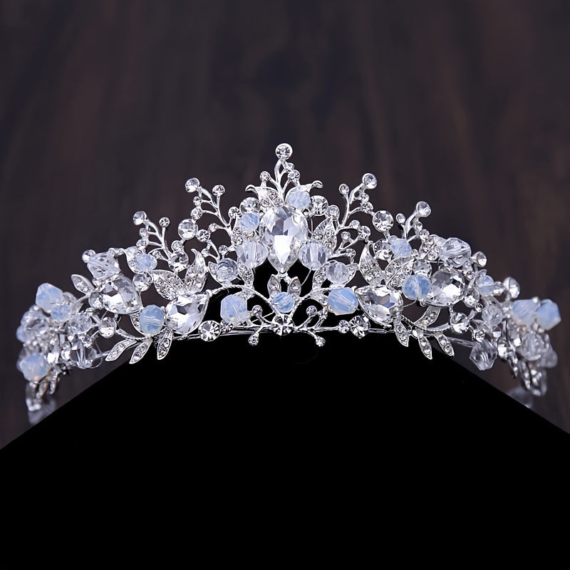 Baroque Crystal Bridal Jewelry Set Vintage Rhinestone Tiara Necklace Earring