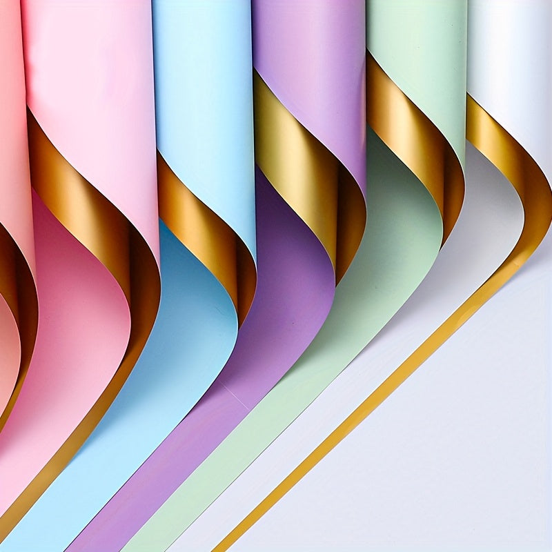 20pcs Golden Flower Bouquet Wrapping Paper