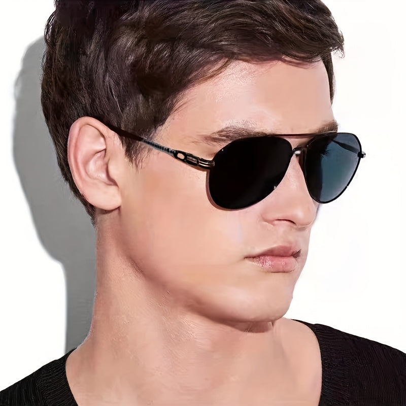 Men's Casual Toad Mirror Metal Frame Polarized Lenses UV400 Glasses