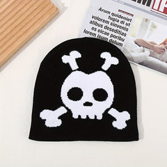 Skull Men's Jacquard Knitted Beanie Hat