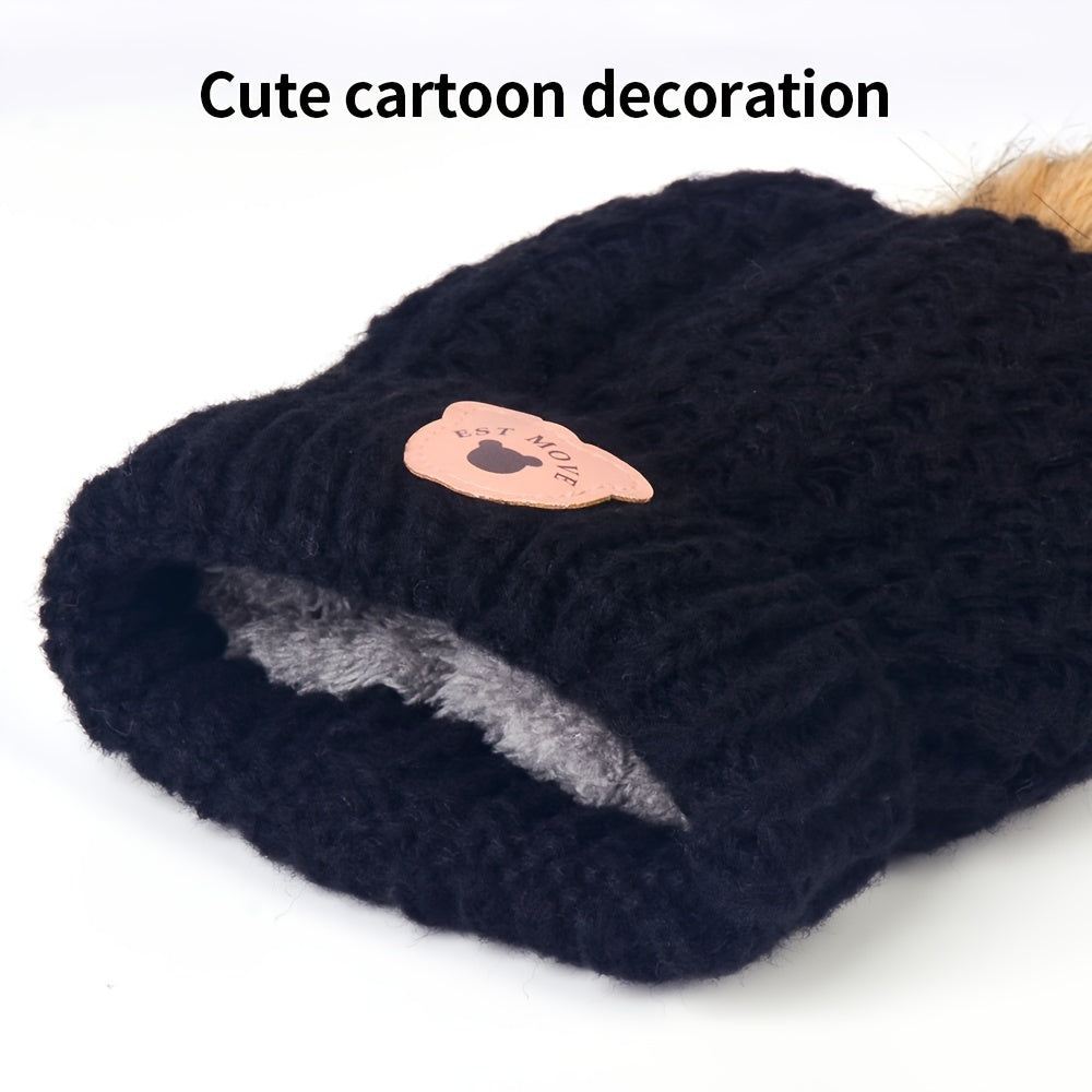Kids Hat and Scarf Set, Warm Knitted Winter Hat and Neck Warmer
