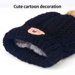 Kids Hat and Scarf Set, Warm Knitted Winter Hat and Neck Warmer