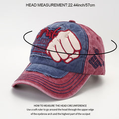 Vintage Denim Washed Baseball Cap with Embroidery