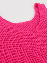 Solid V Neck Knit Top Sleeveless Tank