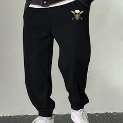 Men's Skull & Baseball Bat Print Joggers Breathable Sweatpants