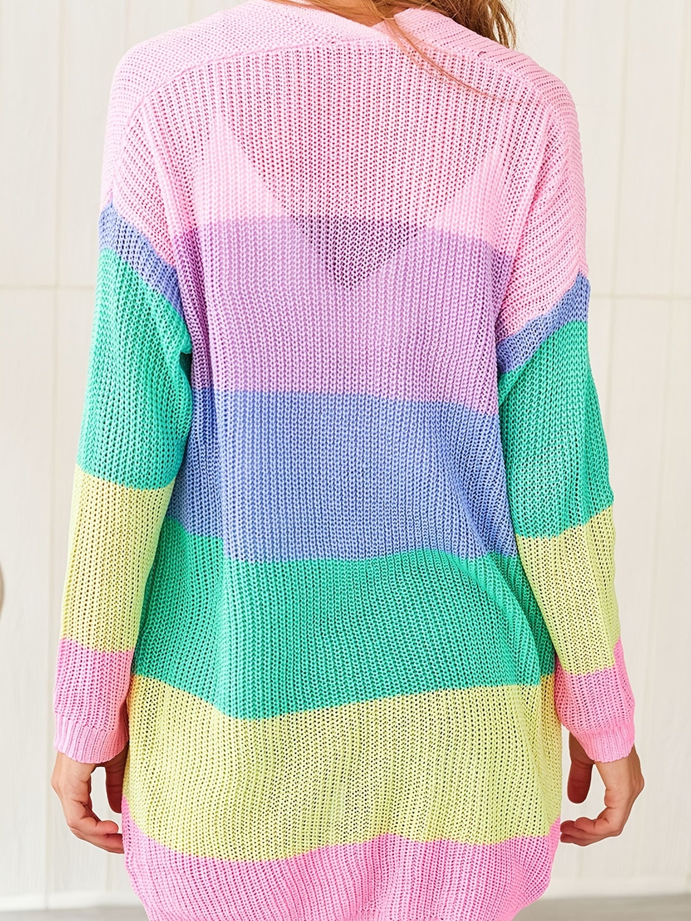 Colorblock Long Sleeve Cardigan