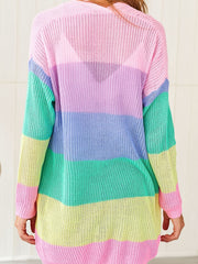Colorblock Long Sleeve Cardigan
