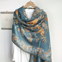 Paisley Print Scarf Warm Shawl Outdoor Windproof Head Wrap