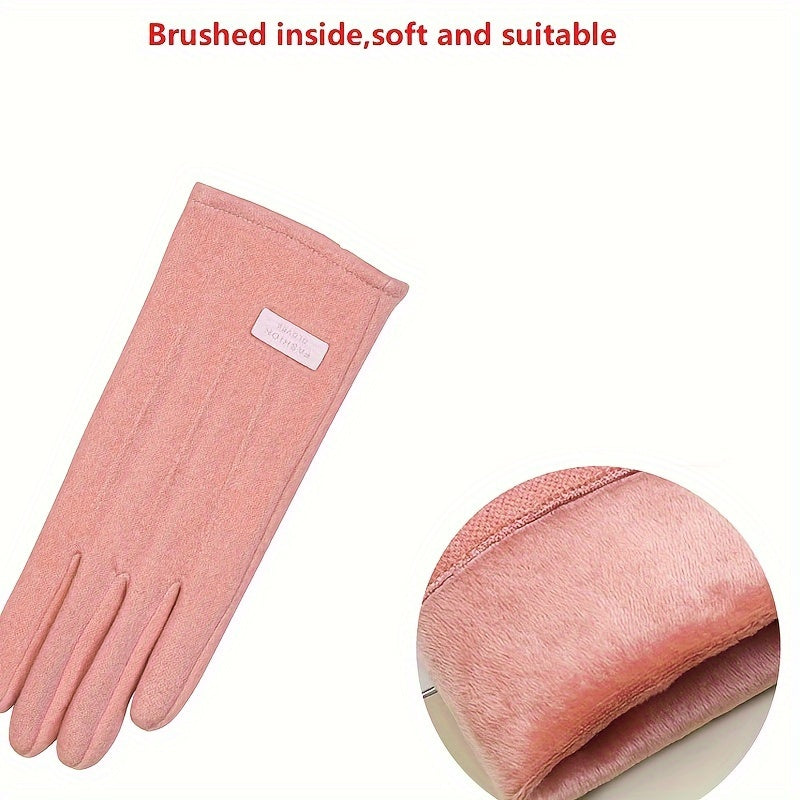 Plush Warm Coldproof Gloves Screen Touchable Gloves For Outdoor Sports Cycling