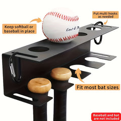 Metal Wall Mounted Bat Storage Rack Baseball Display Rack Minimalist Bat Stand