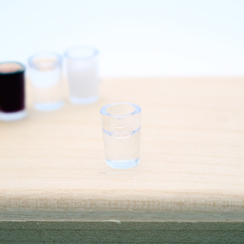 24pcs Glass Cups Set Mini Food Props Dollhouse Accessories Creative Model