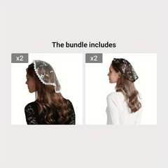 Women's Bridal Veil Short Floral Embroidery Lace Trim Single Layer Headpiece