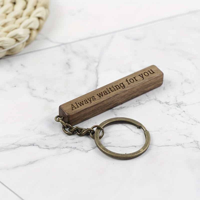Walnut Wood Keychain Retro Hanging Key Chain Keyring Pendant Gift