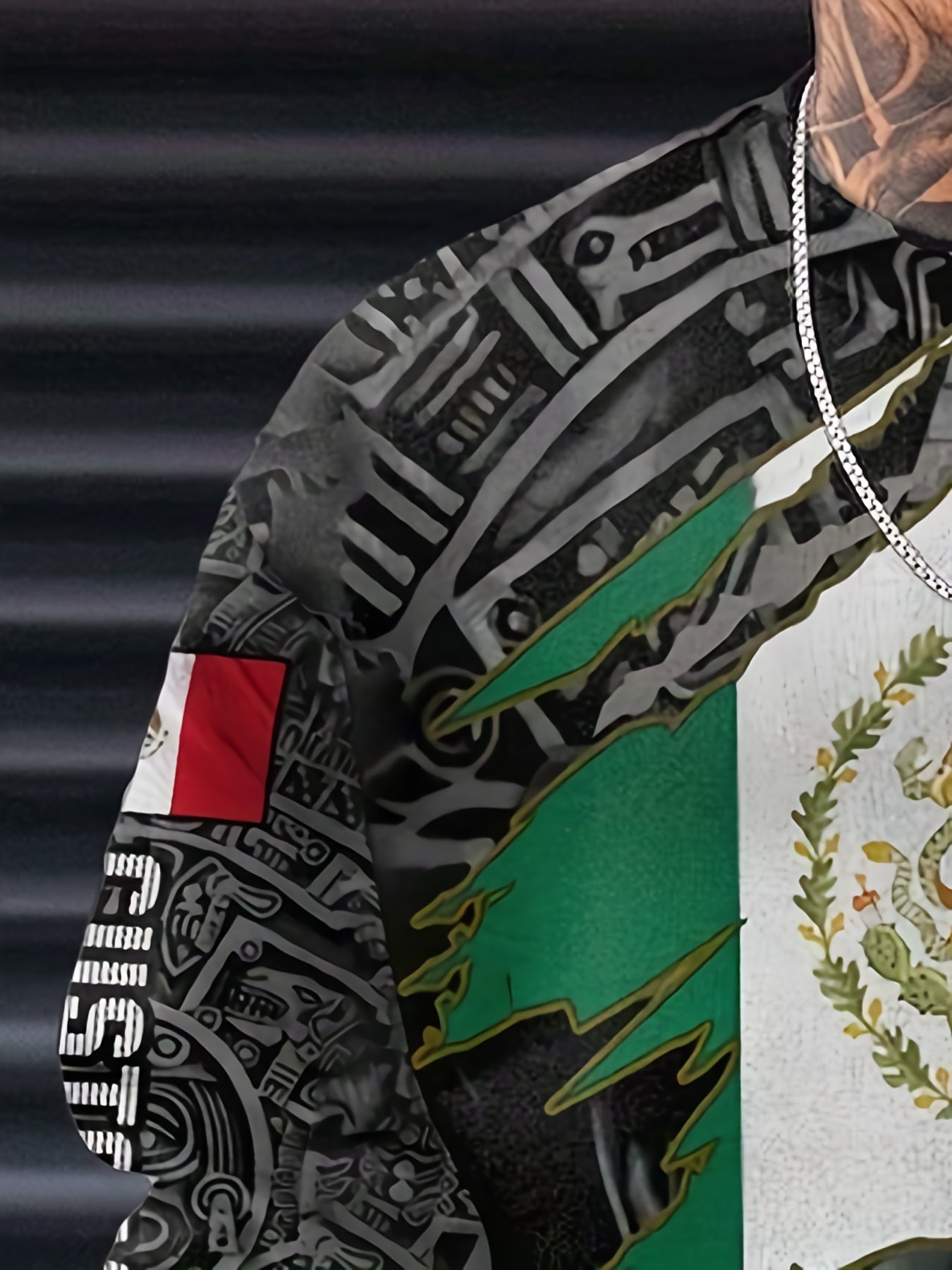 Mexico Eagle Print Men's Sweatshirt for Autumn Winter