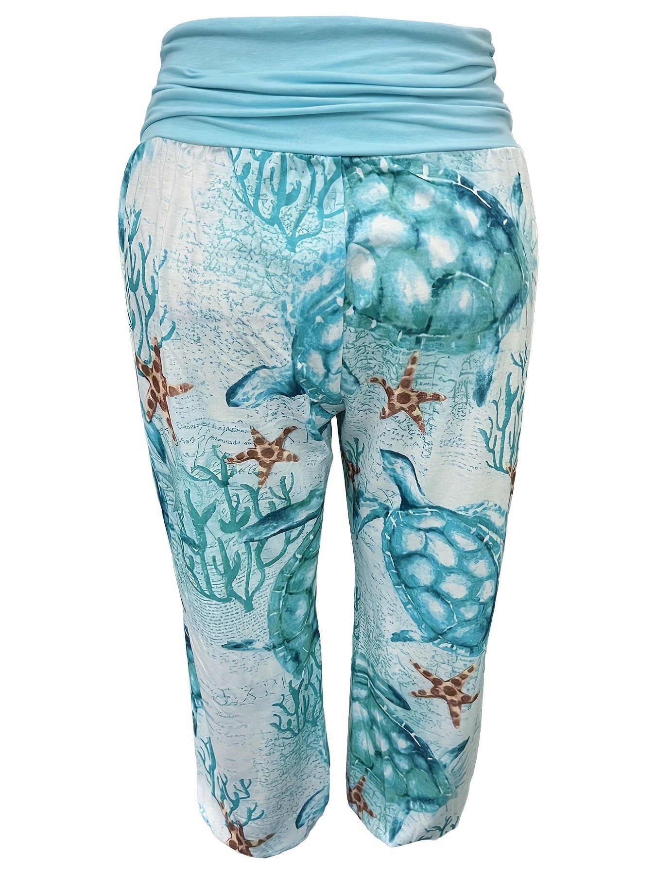 Cartoon Turtle Print Harem Trousers