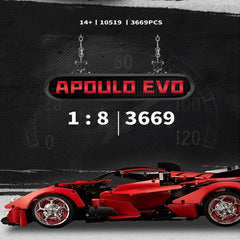 Metal Red Sports Car Model Building Blocks Set