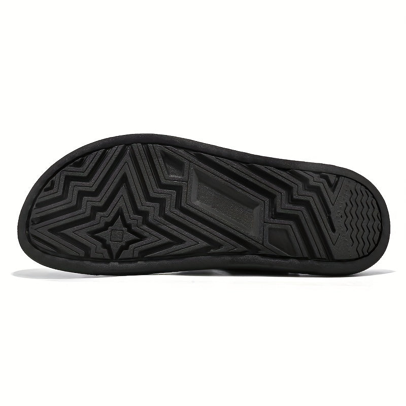 Men's Geometric Print Open Toe Slip On Strap Sandals