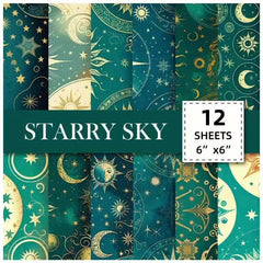 12pcs Tarot Card Starry Sky DIY Wrapping Paper Universe Literary Material