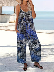 Boho Tie Dye Wide Leg Cami Jumpsuit for Women