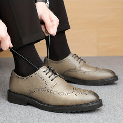 Men's Carved Derby Shoes Non Slip Formal Shoes For Wedding Business