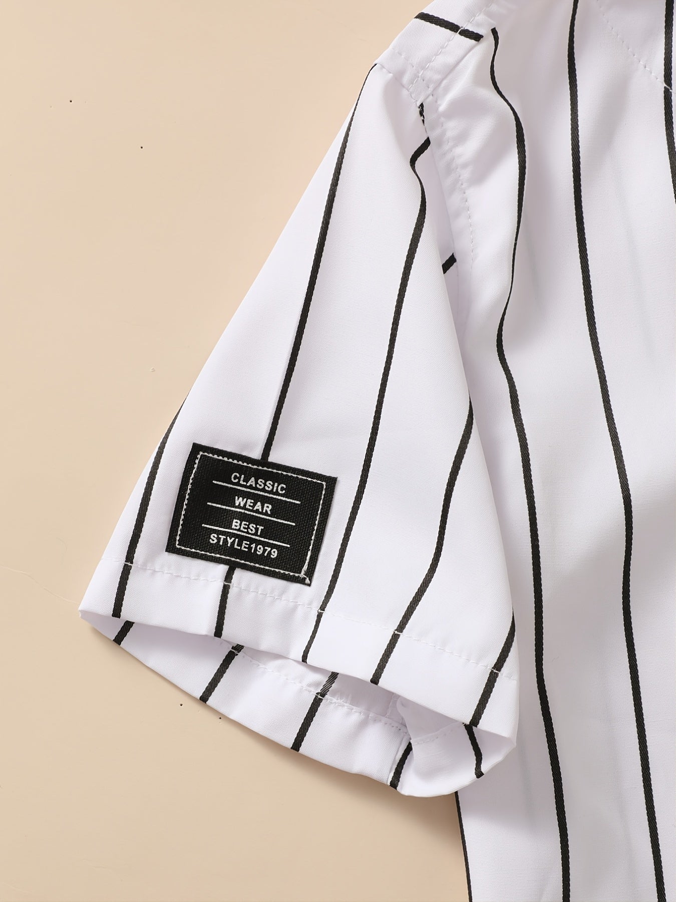 Boys Casual Striped M Embroidered Baseball Shirt Summer Top