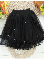 Princess Tutu Skirt with Pearls and Flower Fringes for Party
