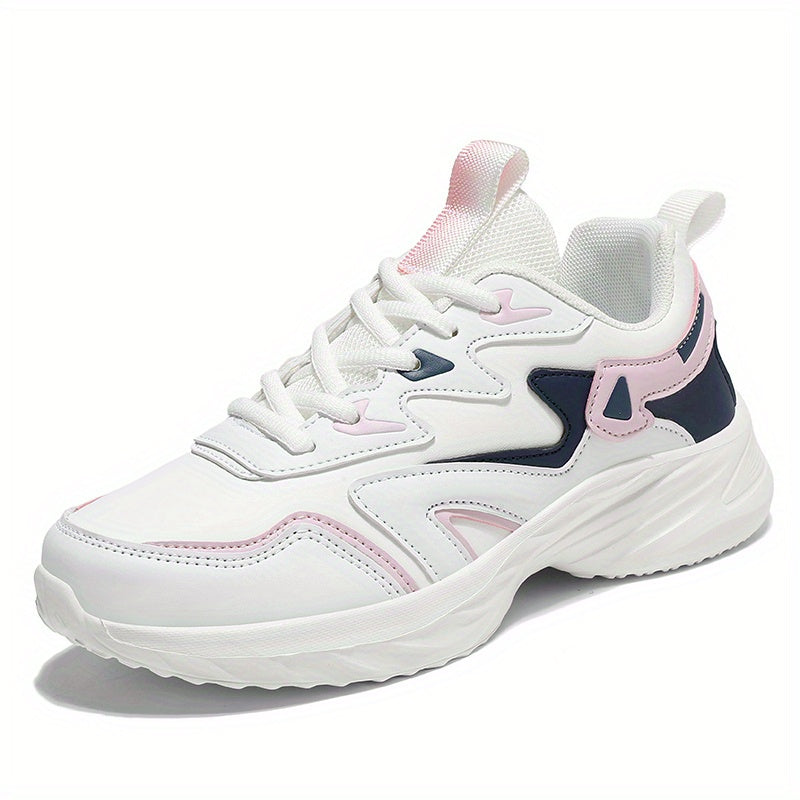 Lightweight Faux Leather Sneakers Non Slip Running Shoes