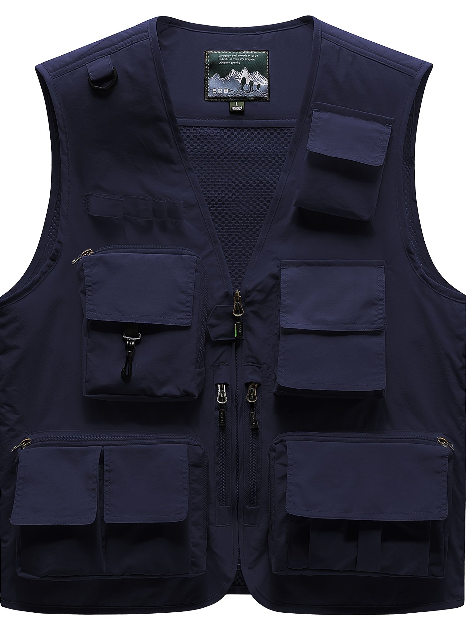 Cargo Vest Men's Zip Up Outwear Casual Spring Summer