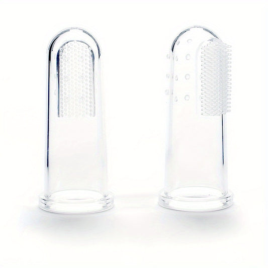 Baby Finger Toothbrush Soft Silicone Tongue Cleaner with Case