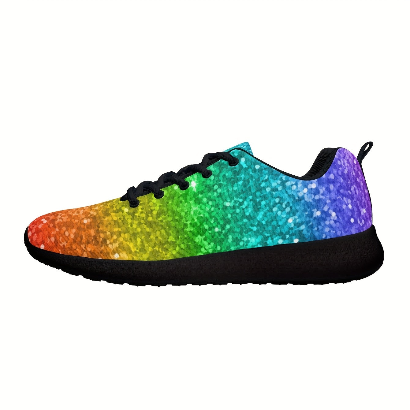 Men's Rainbow Lace-Up Sneakers Comfortable Walking Shoes