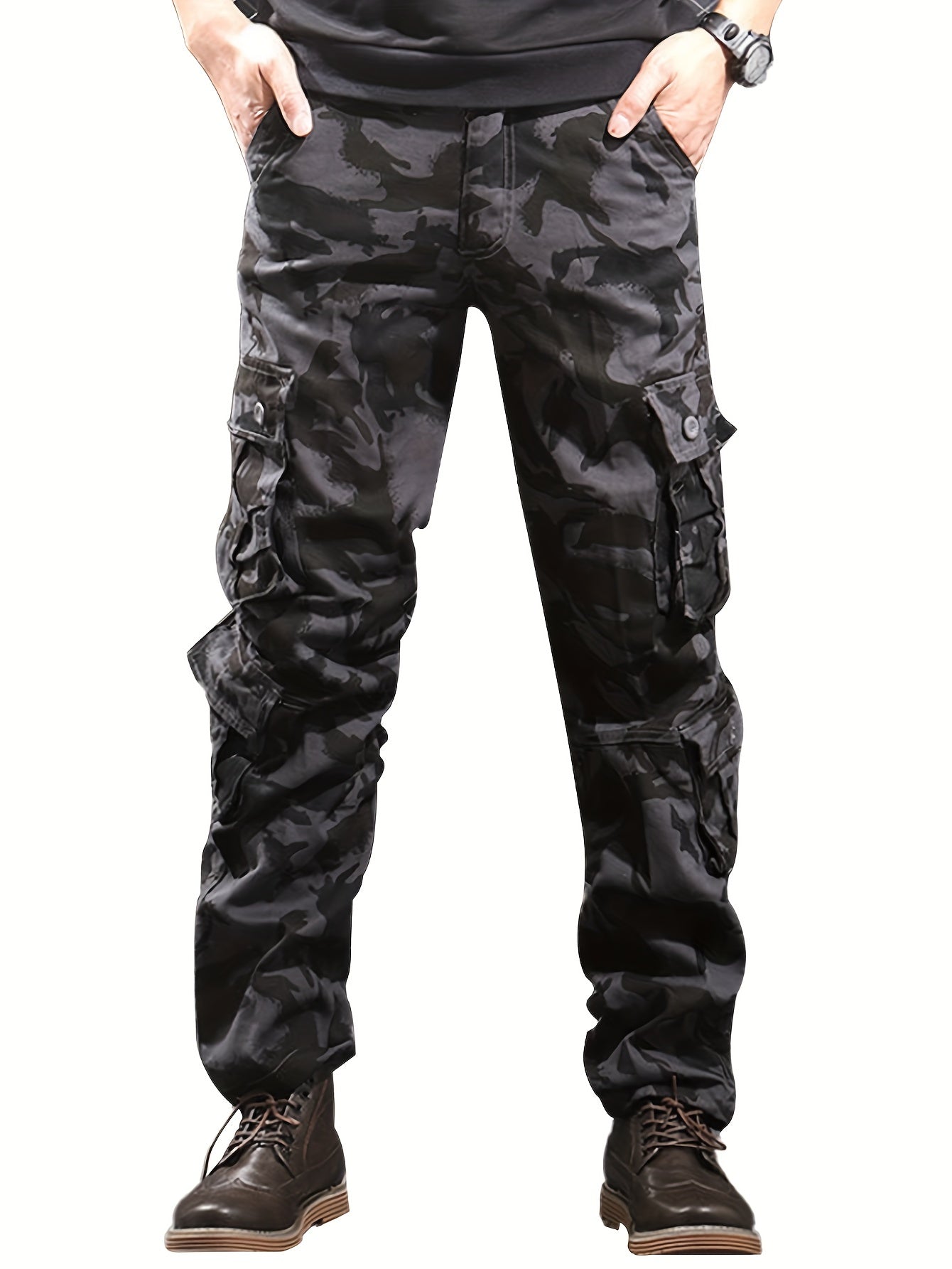 Camouflage Cotton Cargo Pants Men's Casual Pocket Pants
