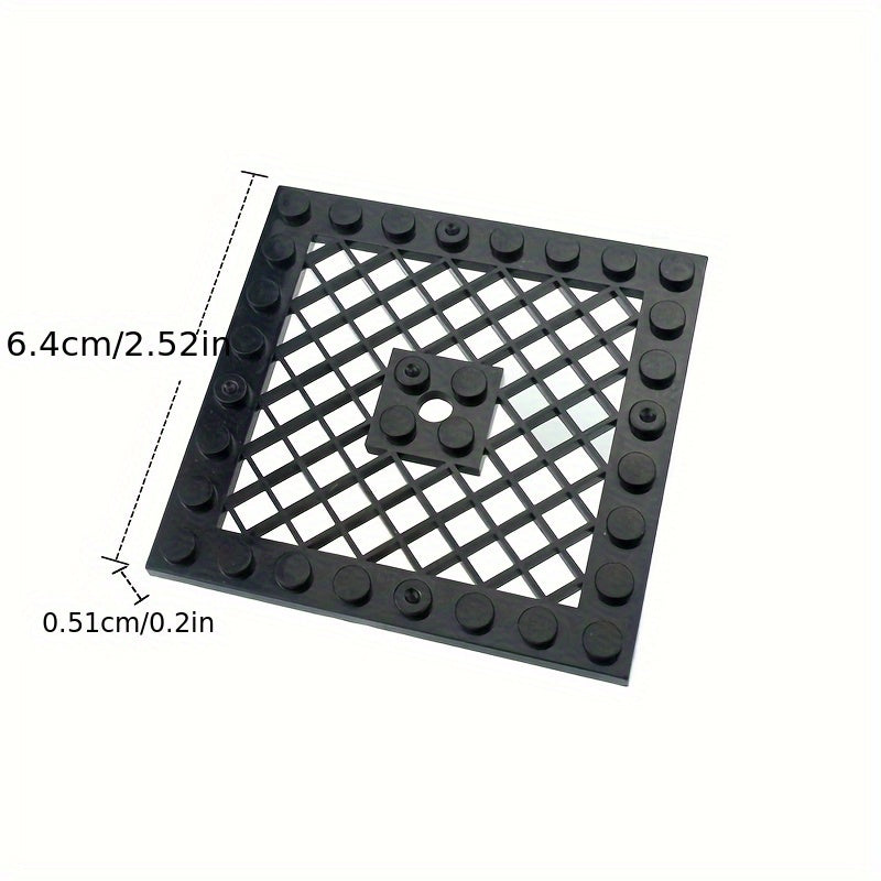 10pcs 8x8 Military Grid Floor Towers Building Blocks with Red Safety Lips