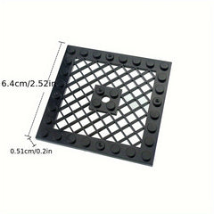 10pcs 8x8 Military Grid Floor Towers Building Blocks with Red Safety Lips