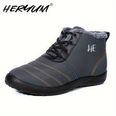 Embroidered Lace up Waterproof Winter Snow Boots for Women