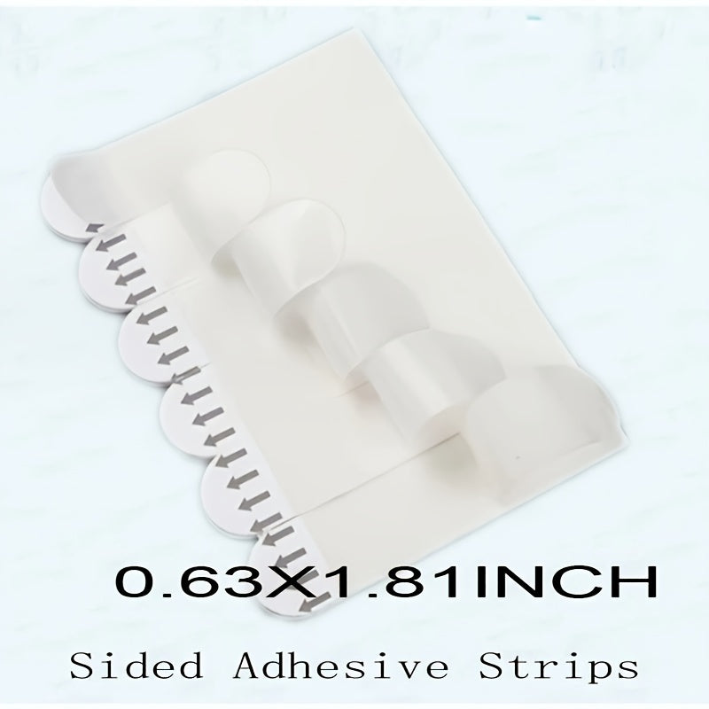 12pcs Double Sided Adhesive Strips for Wall Hooks - Removable Adhesive