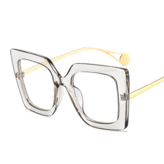 Rectangle Oversized Clear Lens Eyeglasses Light Blocking Glasses