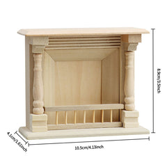 1:12 Scale Mini Wooden Fireplace Model DIY Dollhouse Furniture Decor