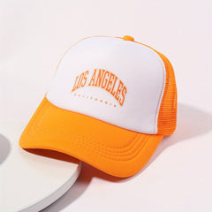 LOS ANGELES Mesh Trucker Hat Printed Bright Block Baseball Cap Unisex