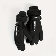 Waterproof Winter Skiing Gloves Touch Screen with Zippered Pockets