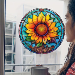 Sunflower PVC Window Sticker Double Sided Glass Decoration