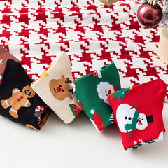 4 Pairs Cartoon Christmas Print Socks Women's Stockings
